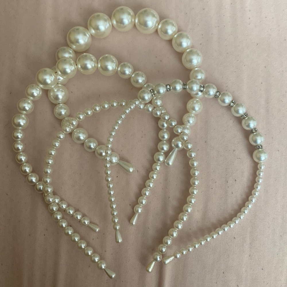Pearl headband set of 4